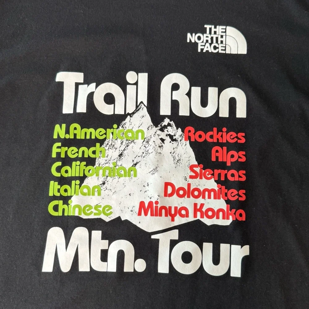 The North Face Long Sleeve Shirt Men’s XL Trail Run Mtn. Tour Black Mountains
